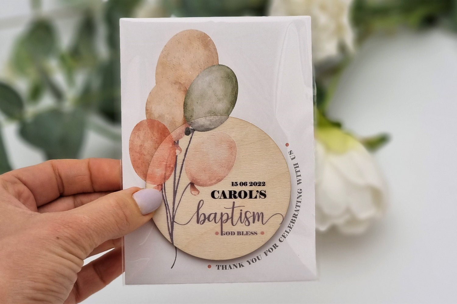 baptism magnets with balloons