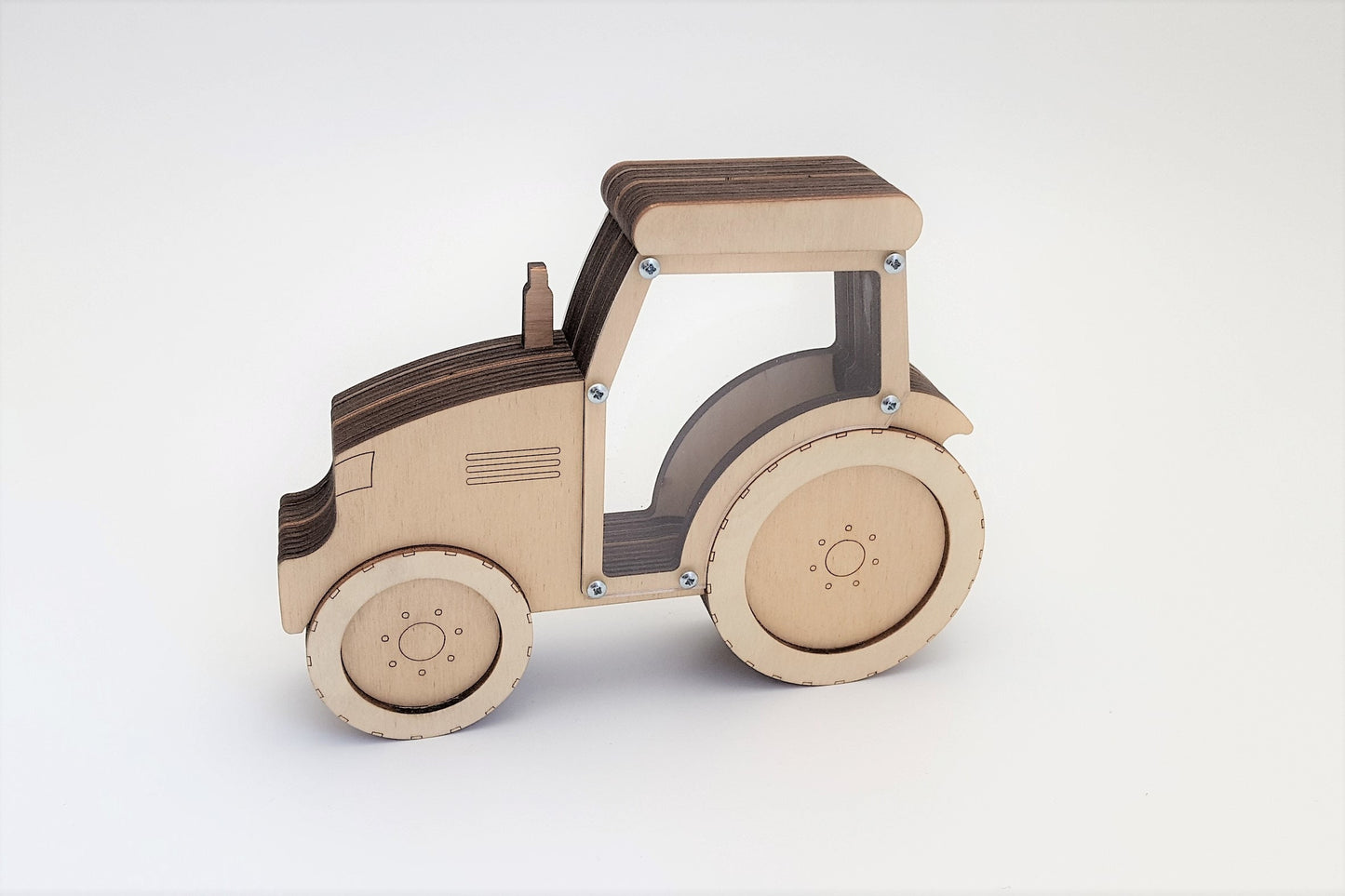 Wooden piggy bank Tractor Moneybox Birthday gift, Piggy banks for boys, gifts for dad Money bank Engraved Gift for kid