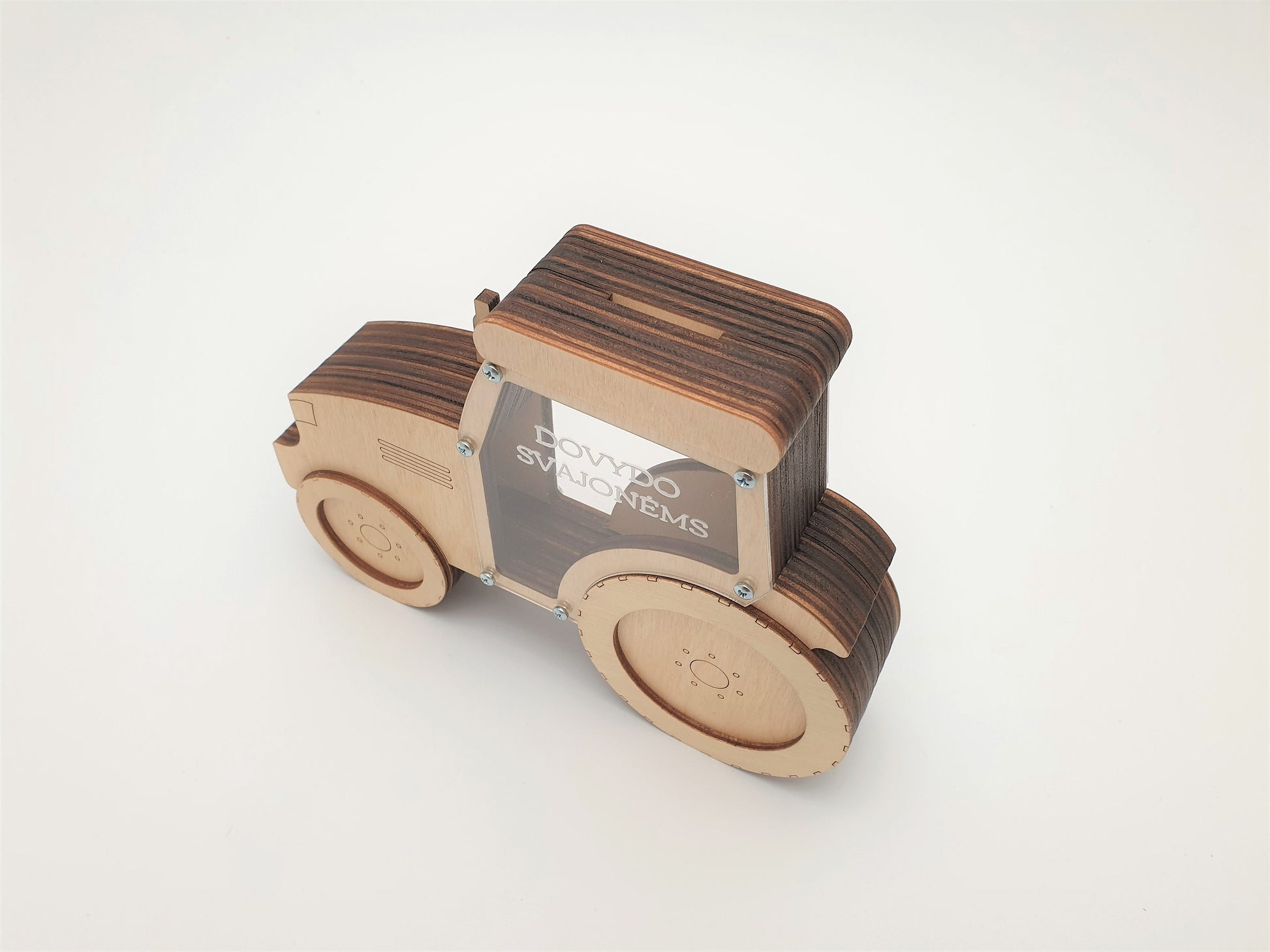 Wooden piggy bank Tractor Moneybox Birthday gift, Piggy banks for boys, gifts for dad Money bank Engraved Gift for kid