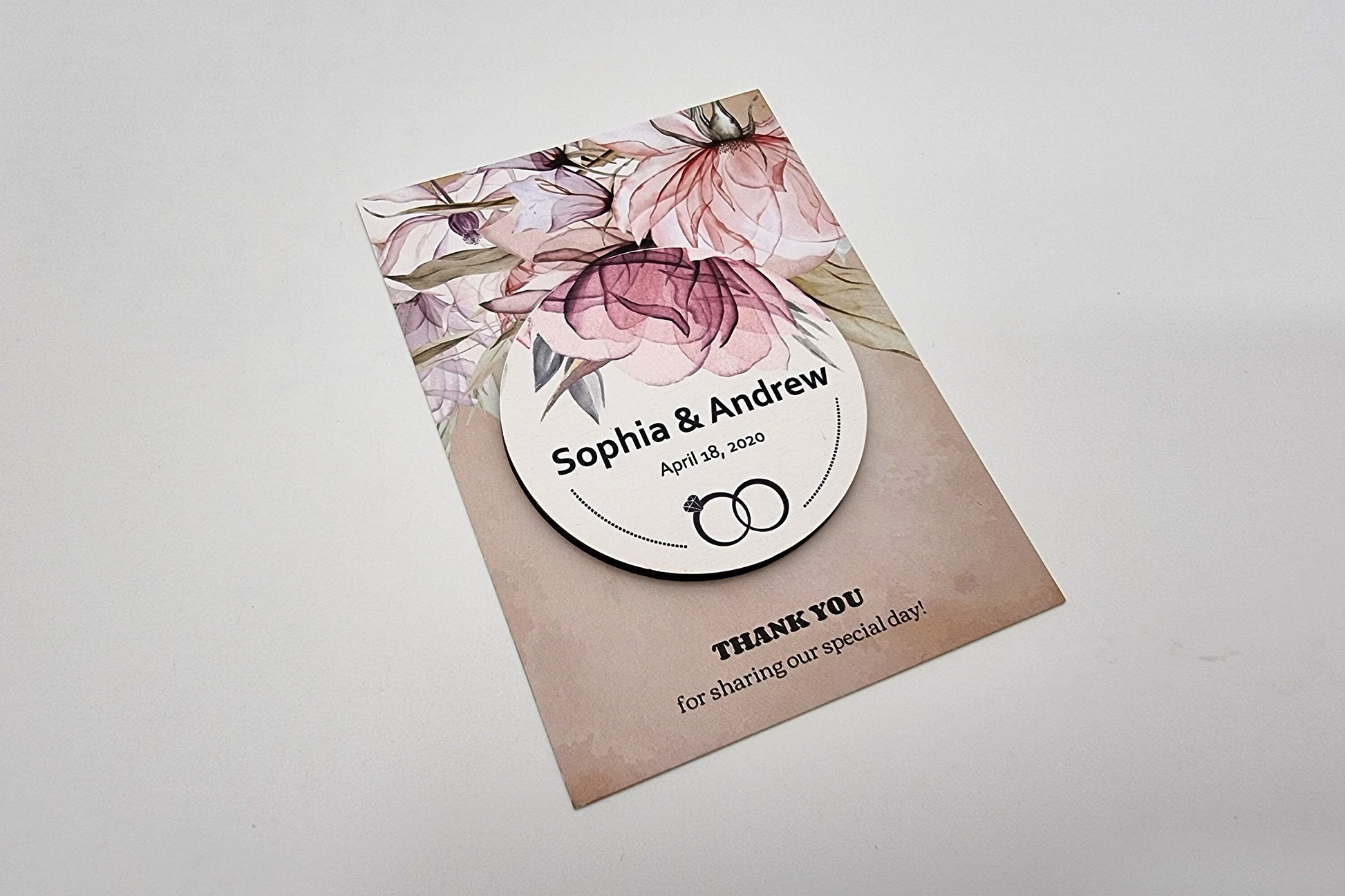 Personalized magnets, magnets for wedding guests, Floral thank you magnets