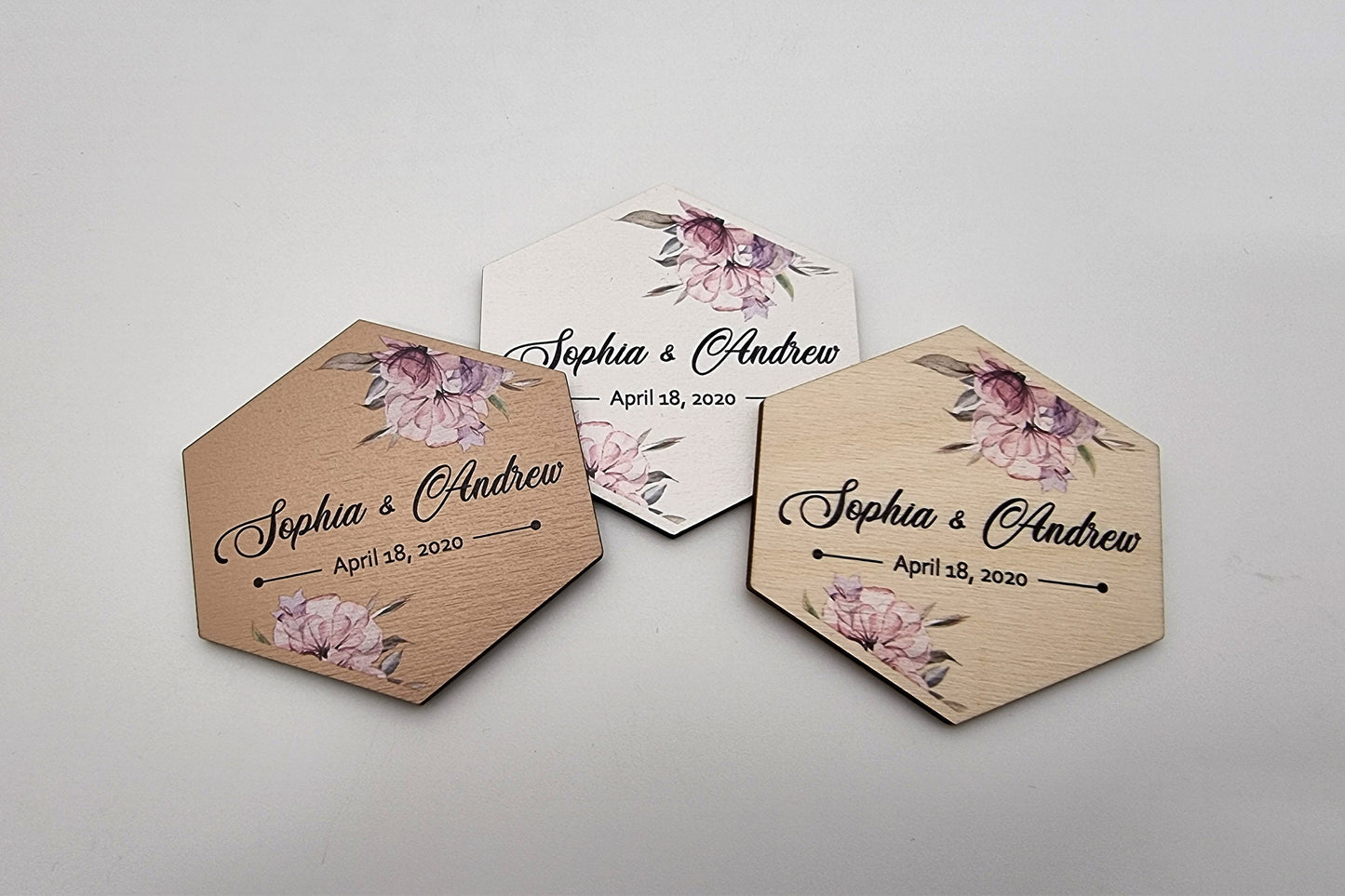 Personalized magnets, magnets for wedding guests, Floral thank you magnets