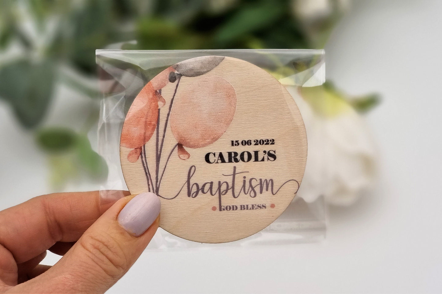 Christening favors, Thank you gift for guests, Personalized baptism magnets