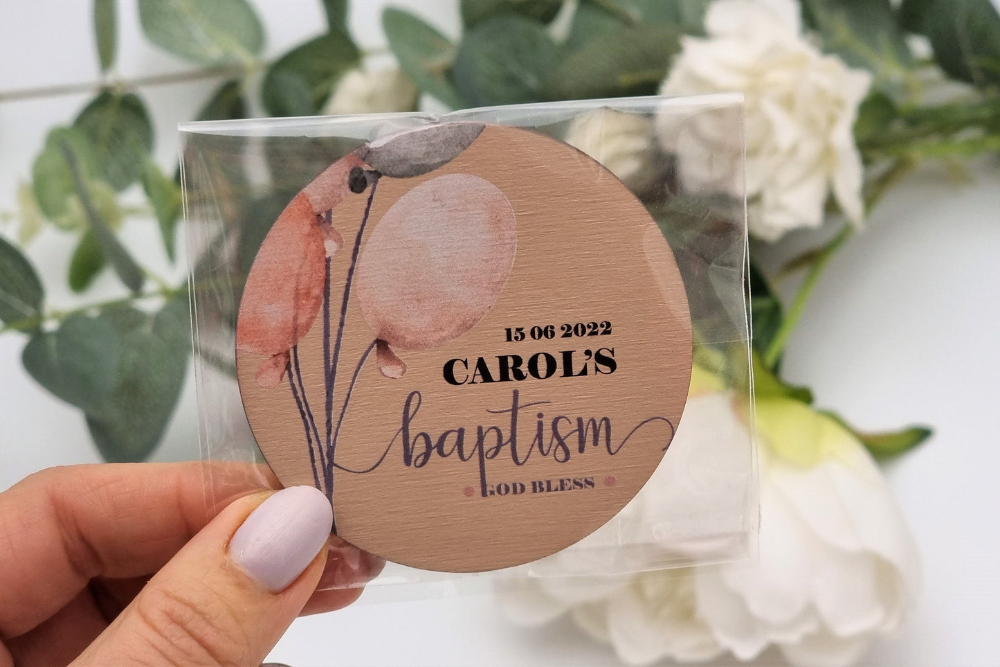 Christening favors, Thank you gift for guests, Personalized baptism magnets