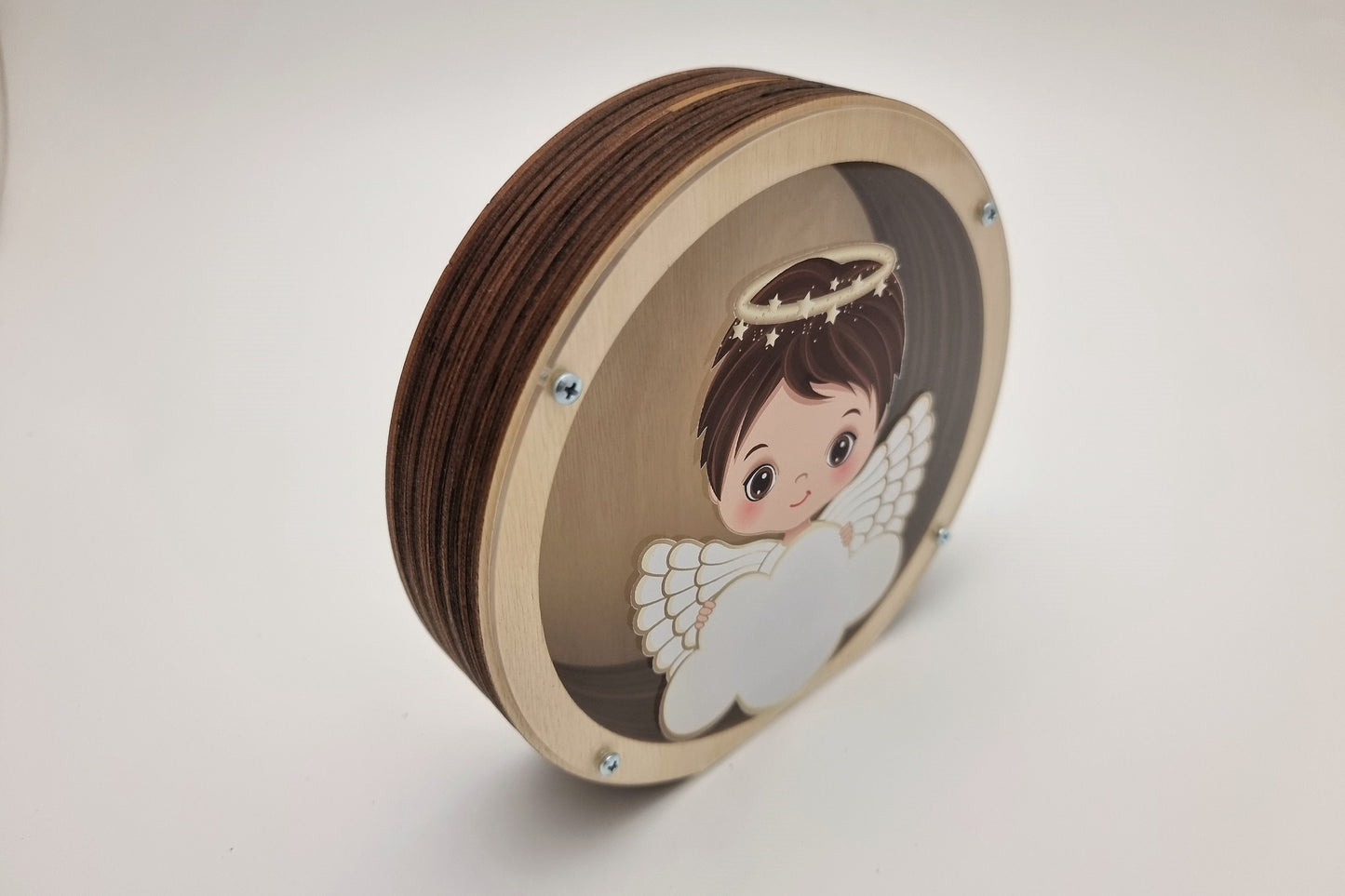 Personalized baptism gift idea for boy, Wooden piggy bank with angel, Christening favors, piggy banks for boys