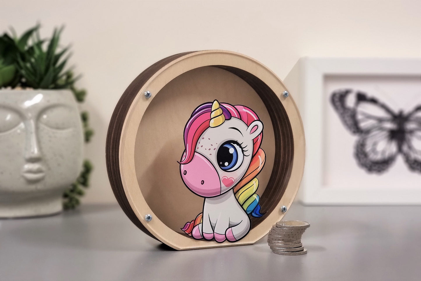 Unicorn piggy banks for girls, personalized money box