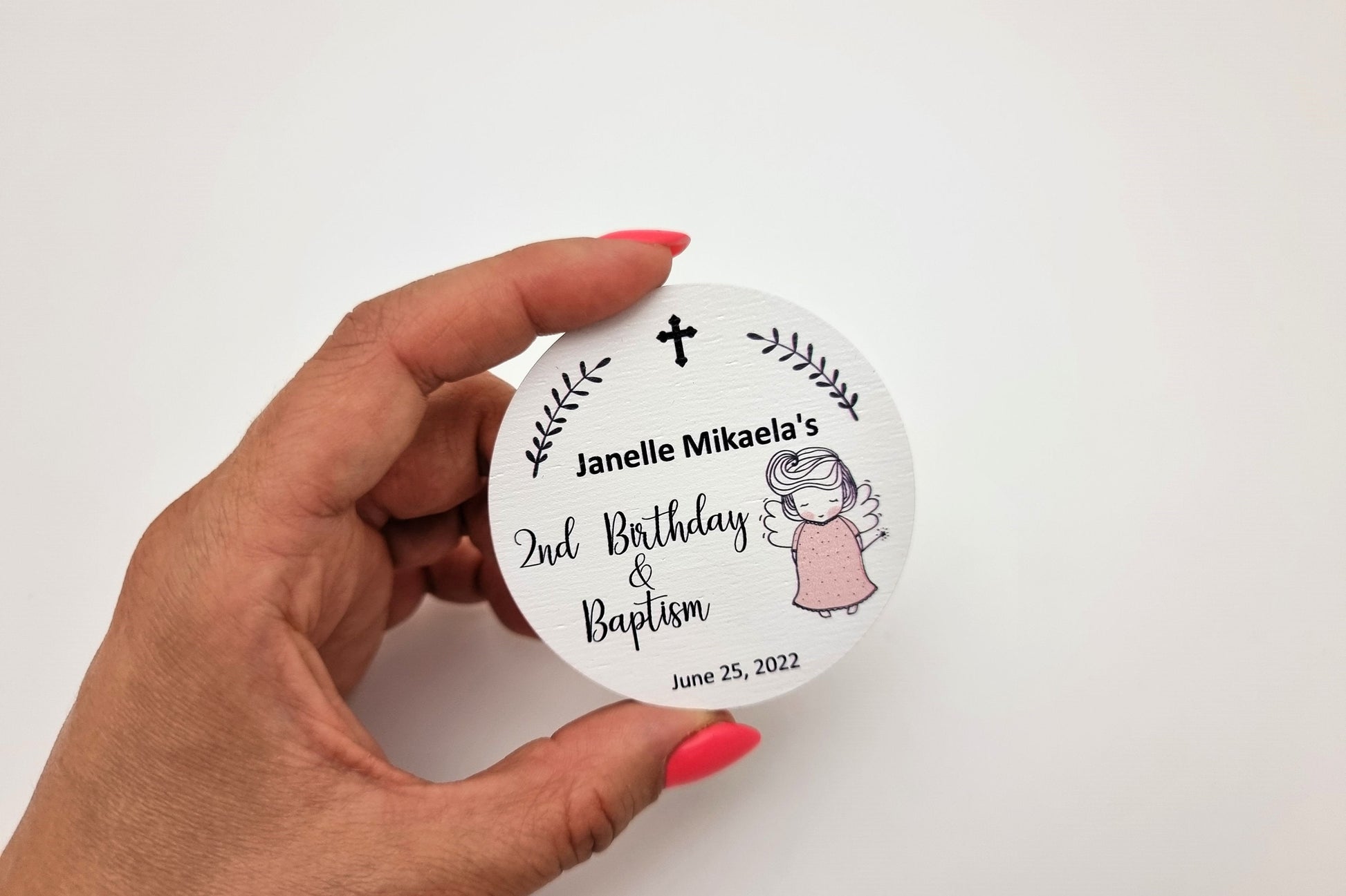 Christening favors, Baptism magnets with angel, thank you gifts for guests