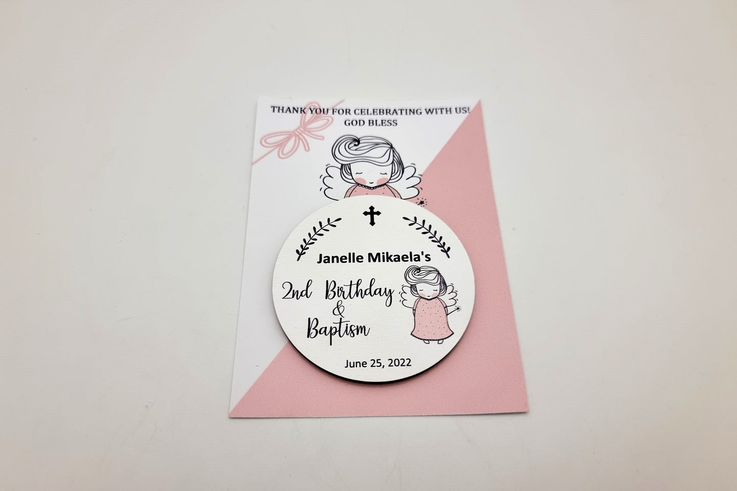 Christening favors, Baptism magnets with angel, thank you gifts for guests