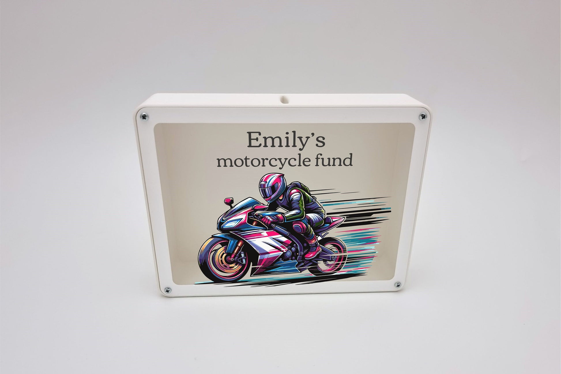 Personalized Sport Motorcycle Piggy bank, 3D Printed Piggy banks for girls, Motorcycle gifts for woman, Motorcycle money box