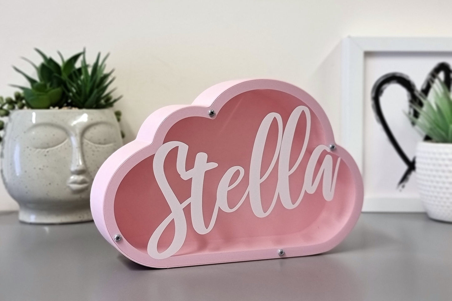 Custom Pink Cloud Piggy Bank for Girls - Unique New Baby Gift Idea