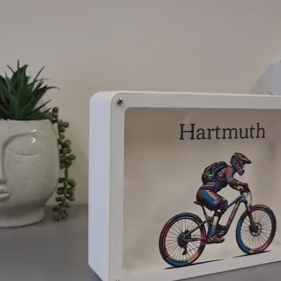 Personalized Mountain bike gift, 3D Printed Piggy banks for boys, Cycling gifts for men, Bicycle fund