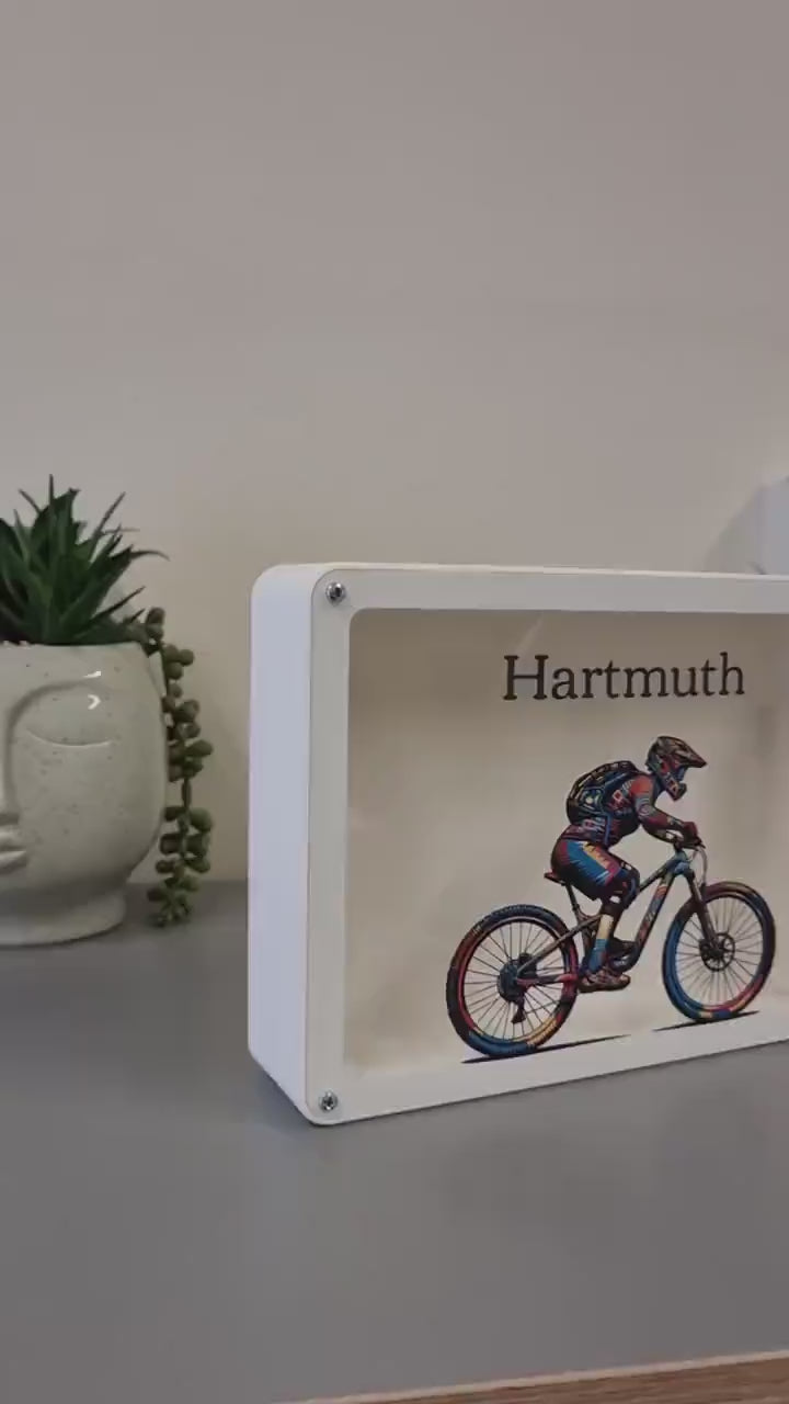 Personalized Mountain bike gift, 3D Printed Piggy banks for boys, Cycling gifts for men, Bicycle fund